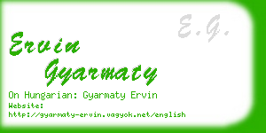 ervin gyarmaty business card